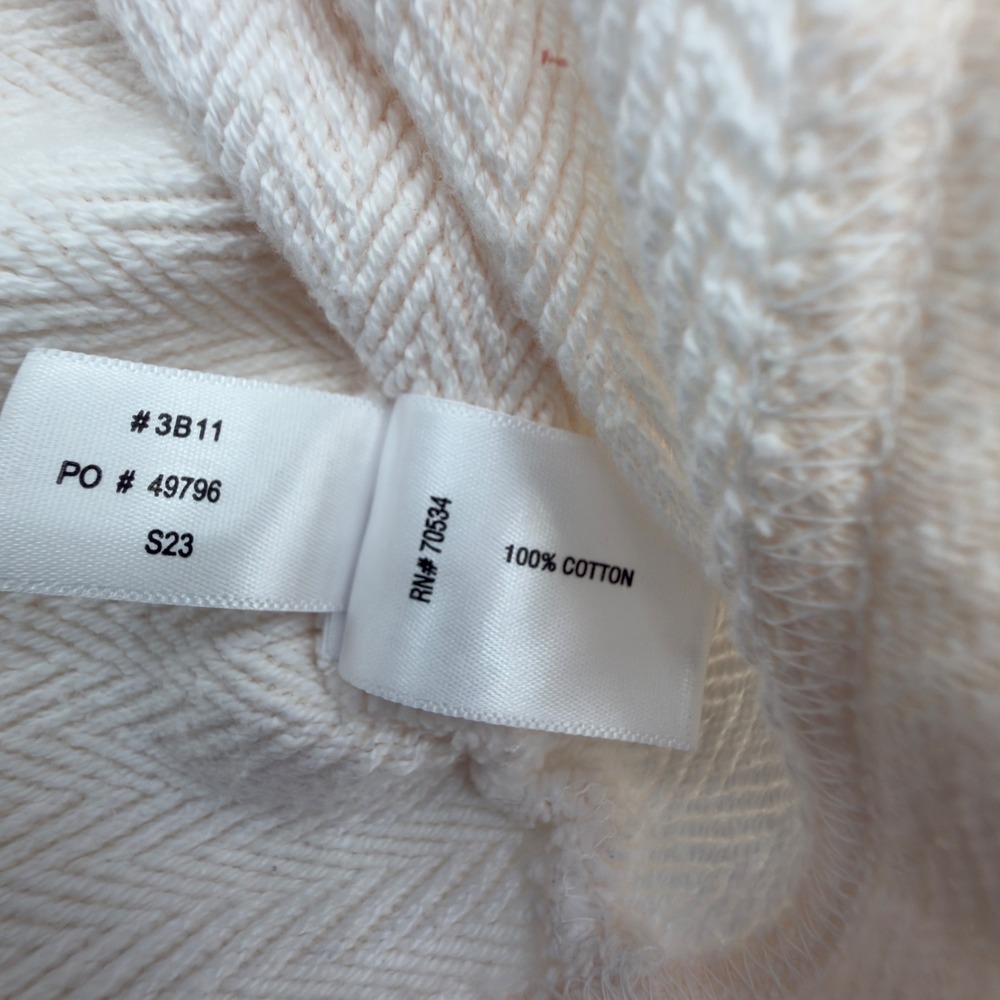 Orvis Womens XS Cream Herringbone Textured 100% Cotton Raglan Sweatshirt Preppy - Picture 6 of 10